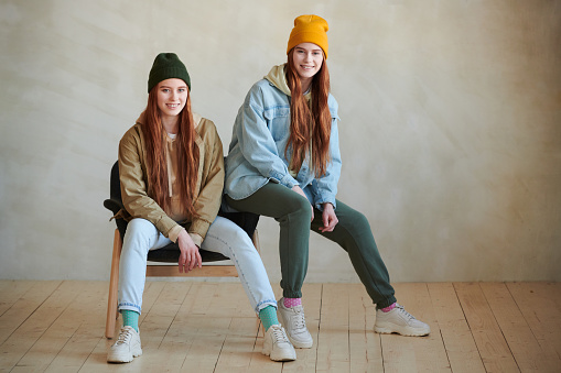 Twin Fashion Models In Loft Studio