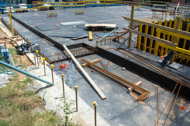 istock Foundations footing and flooring work building progress, Gosford, Australia. February 7, 2021. Part of a building series. 1310860562