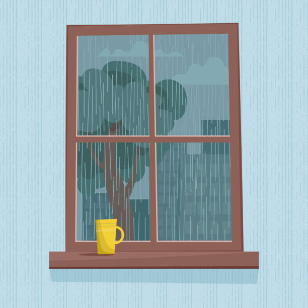 747 Rainy Day Window Home Illustrations & Clip Art - iStock | Rainy window