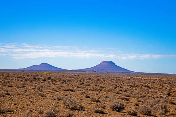 Landscape of two conical hills in Karoo