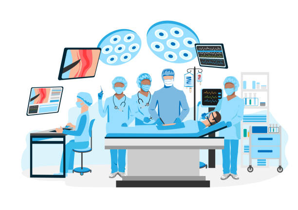 illustrations, cliparts, dessins animés et icônes de opération chirurgicale en salle d’opération - emergency room illustrations