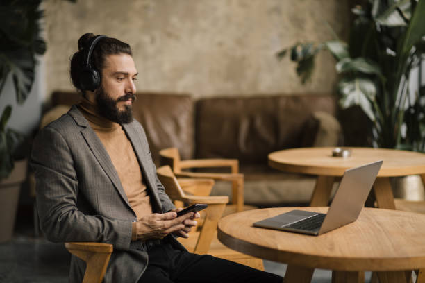 istock Young handsome Caucasian businessman casually working 1310868575