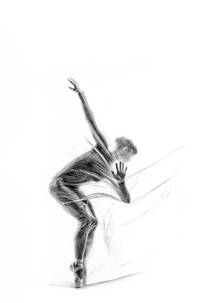 anmutige ballerina tanzen mit transparentem nylon - nylon legs stock-fotos und bilder