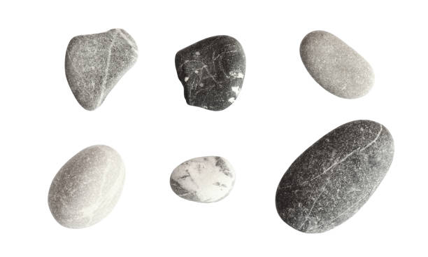 istock Set of sea pebbles on white 1310871763
