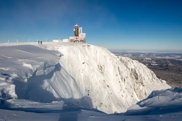 Amazing view on Giant mountains at winter in Poland