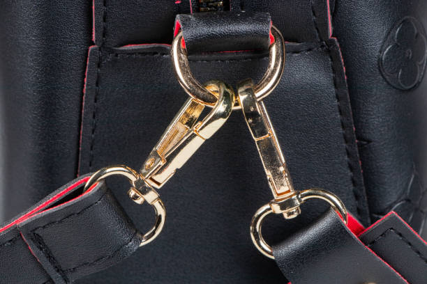 istock yellow metal carabiner with a ring 1310878047