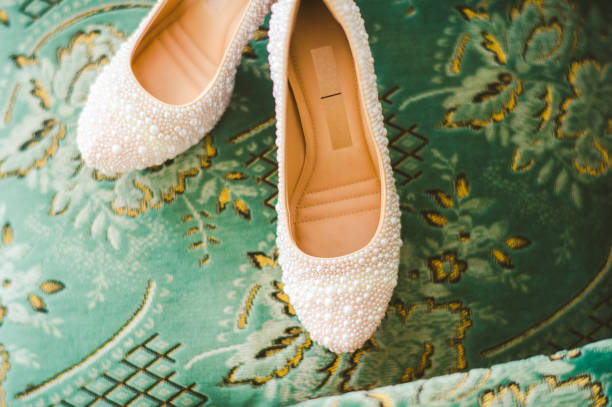 istock Wedding shoes decorated with pearls 1310880449
