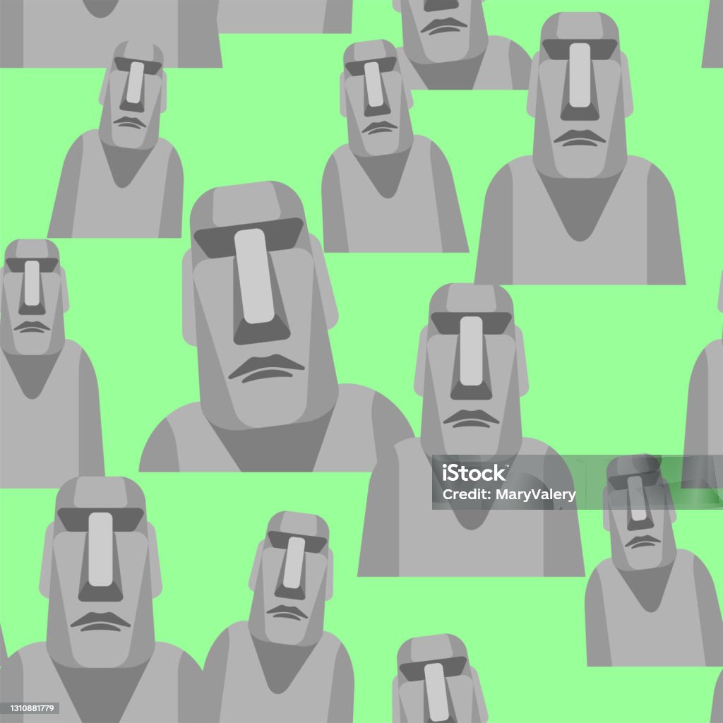 Moai Patterns Moai Pattern Seamless Easter Island Idol Background Ancient Statues ...
