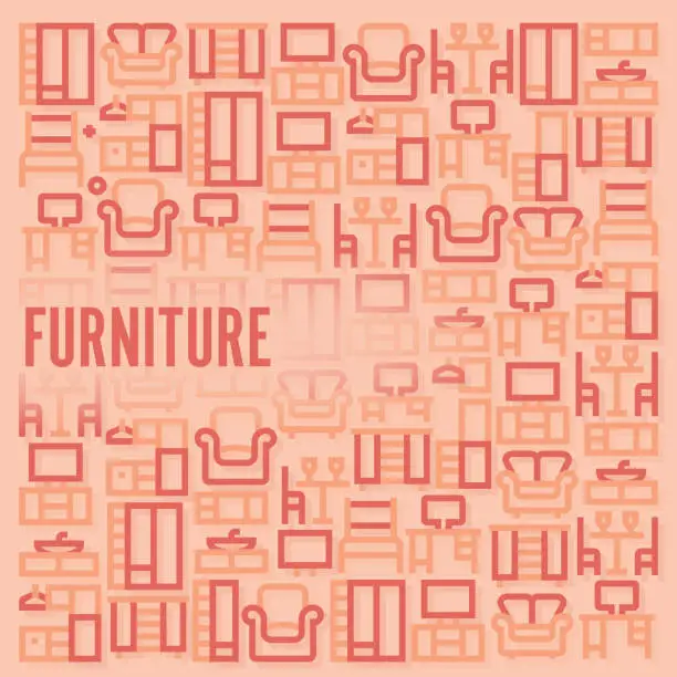 Vector illustration of Furniture Pattern
