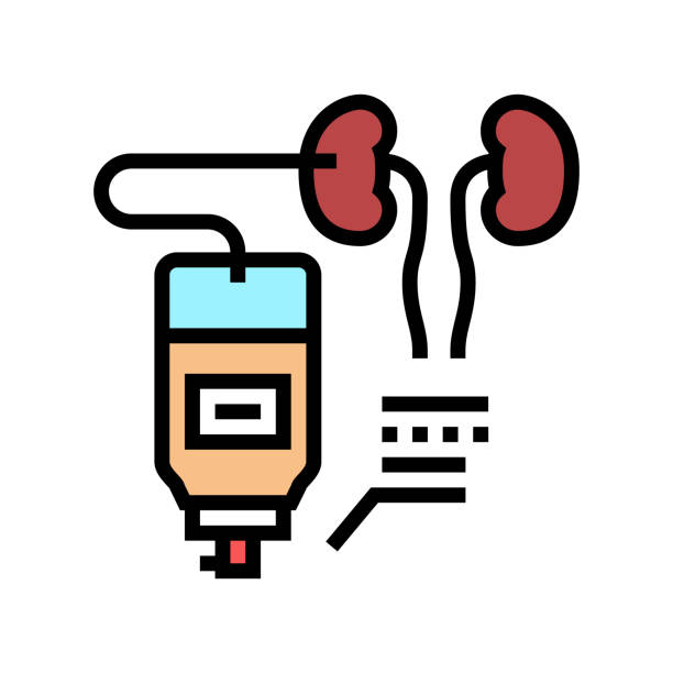 nephrostomy disease color icon vector illustration nephrostomy disease color icon vector. nephrostomy disease sign. isolated symbol illustration salivary gland surgery stock illustrations