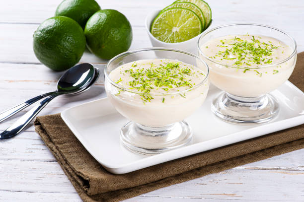 istock Delicious lemon mousse. Refreshing and tasty dessert - Lime mousse 1310894544
