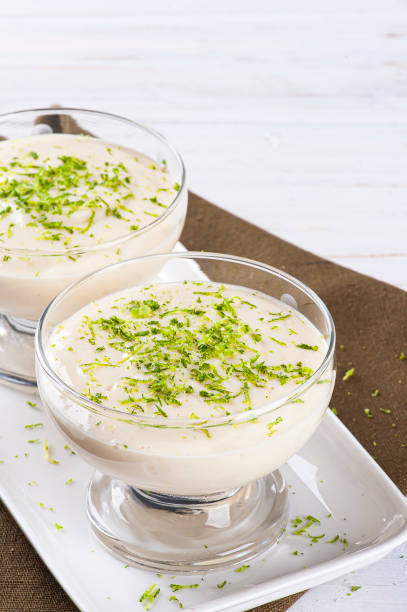 istock Delicious lemon mousse. Refreshing and tasty dessert - Lime mousse 1310894594