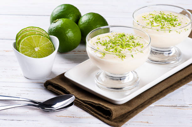 istock Delicious lemon mousse. Refreshing and tasty dessert - Lime mousse 1310894633