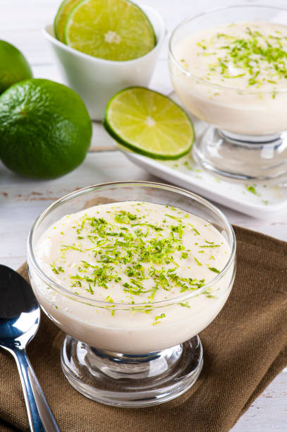 istock Delicious lemon mousse. Refreshing and tasty dessert - Lime mousse 1310894692