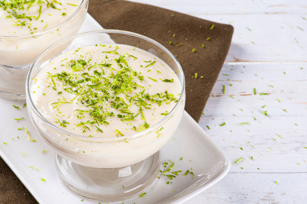 istock Delicious lemon mousse. Refreshing and tasty dessert - Lime mousse 1310895337