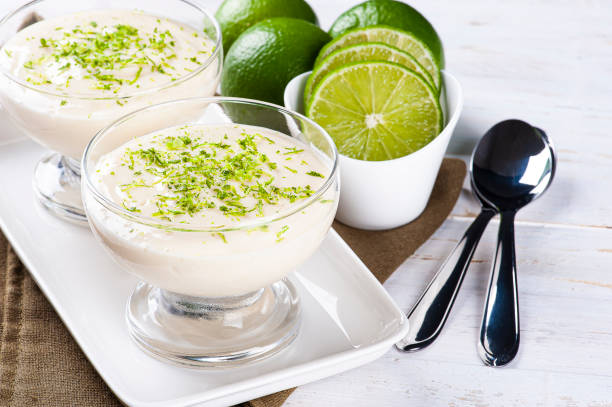 istock Delicious lemon mousse. Refreshing and tasty dessert - Lime mousse 1310895341