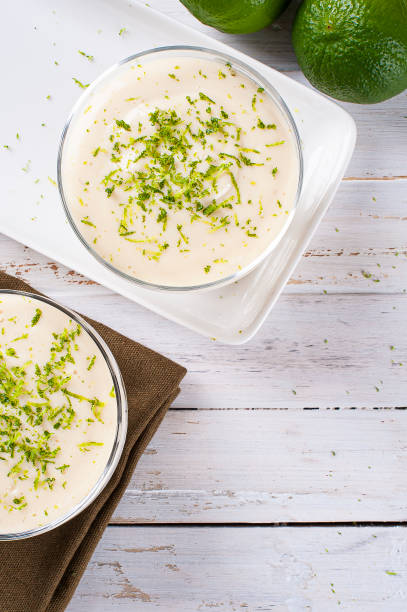 istock Delicious lemon mousse. Refreshing and tasty dessert - Lime mousse 1310895387