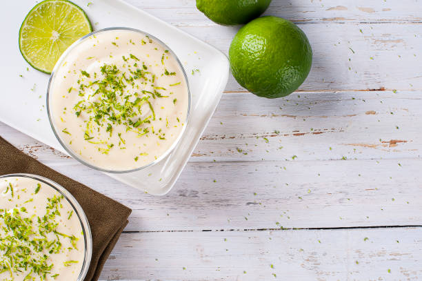 istock Delicious lemon mousse. Refreshing and tasty dessert - Lime mousse 1310895542