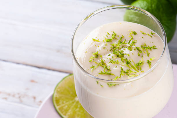 istock Delicious lemon mousse. Refreshing and tasty dessert - Lime mousse 1310895631