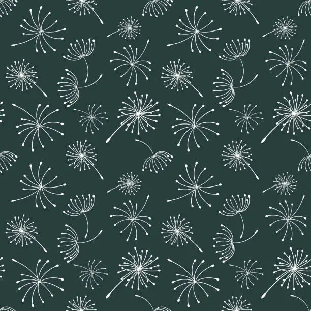 Vector illustration of Dandelion Seamless Background Pattern