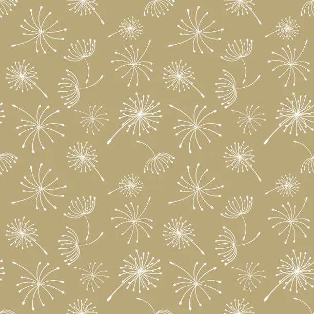 Vector illustration of Dandelion Seamless Background Pattern