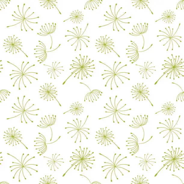 Vector illustration of Dandelion Seamless Background Pattern