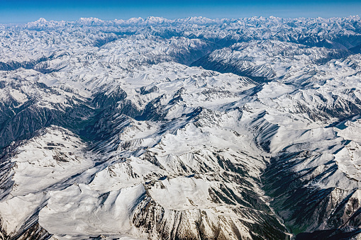 Aerial view from the air to Ultar Sar,Batura Sar, Pakistan, Karakorum, Central Asia