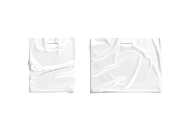 istock Blank white small and big die-cut plastic bag mockup, isolated 1310901942