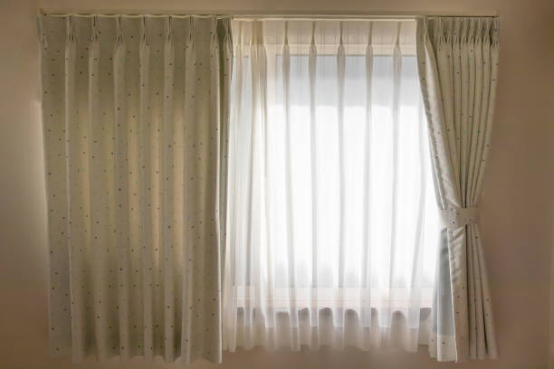 istock Glass window and shading curtain 1310911633