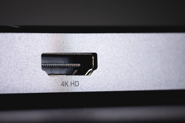 istock HDMI connector close-up on a gray metal panel. Demonstration of the protocol 1310912967