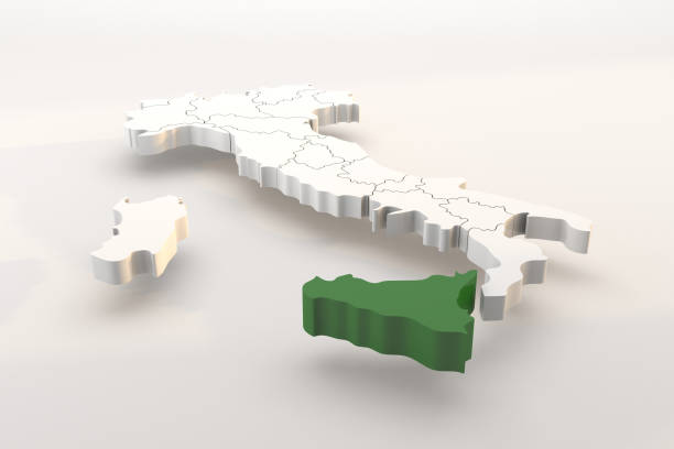 istock Italy map a 3d render isolated with Sicilia italian regions 1310913300