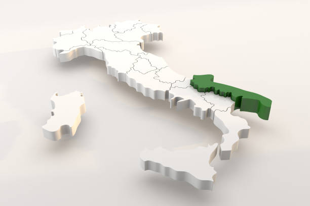 istock Italy map a 3d render isolated with Puglia italian regions 1310913306