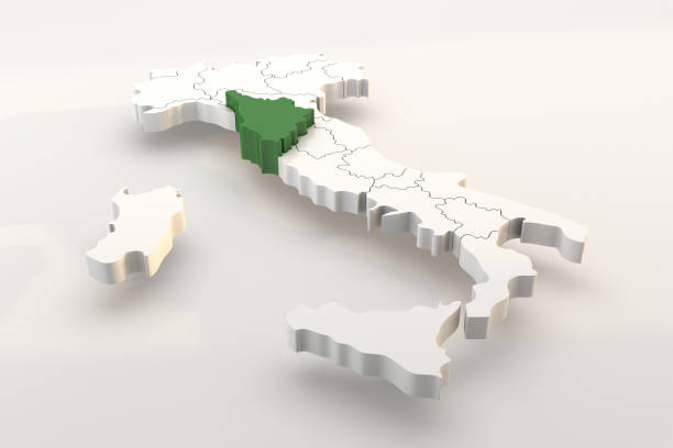 istock Italy map a 3d render isolated with Toscana italian regions 1310913330