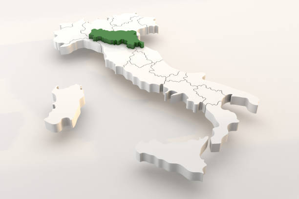 istock Italy map a 3d render isolated with Emilia Romagna italian regions 1310913334