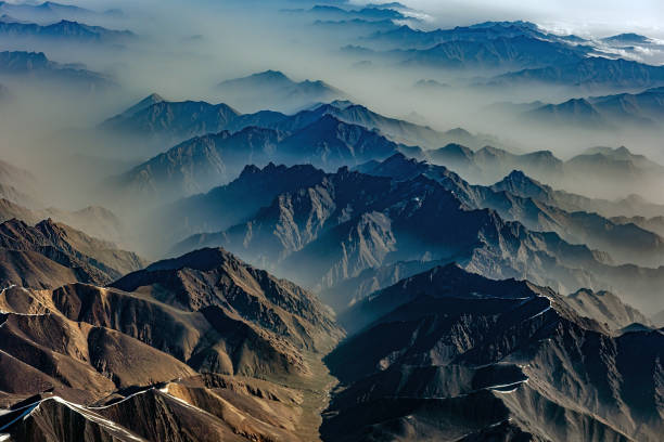 Air view on Khunjerab Pass,Tashkurgan,Muztag Ata,Xinjiang,China
