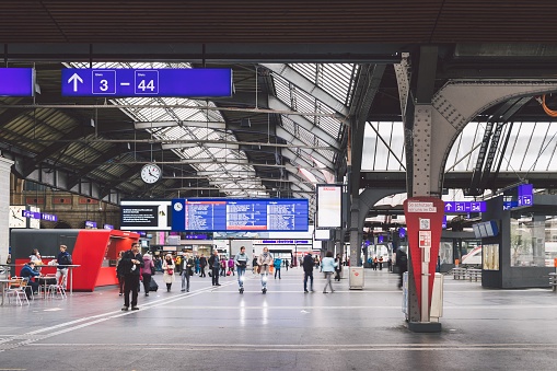 Zurich, Switzerland - September 2020: Main train station