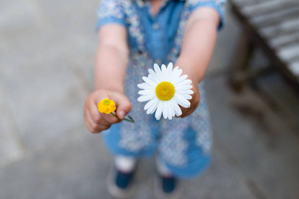 istock Hand of a child presenting a flower 1310919965