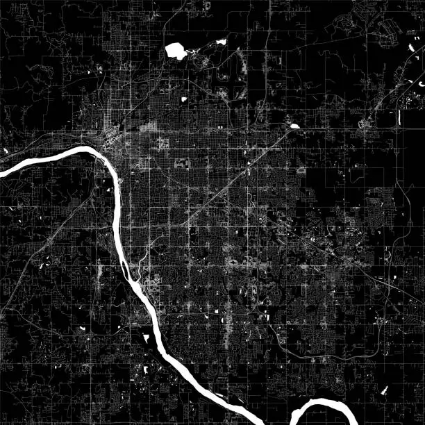 Vector illustration of Tulsa, Oklahoma USA Vector Map