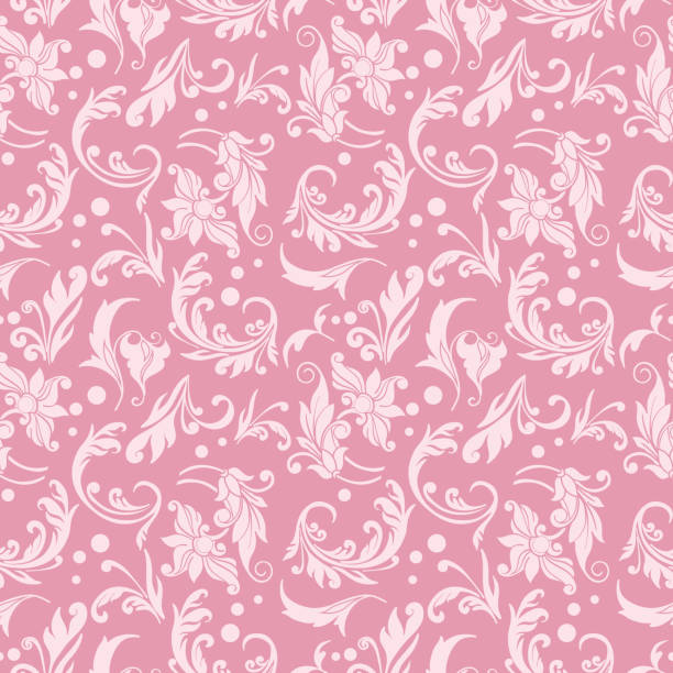 kwiatowy dekoracyjny wzór wektorowy bez szwu - floral pattern pattern silk wallpaper stock illustrations