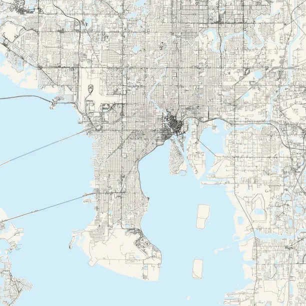 Vector illustration of Tampa, Florida USA Vector Map