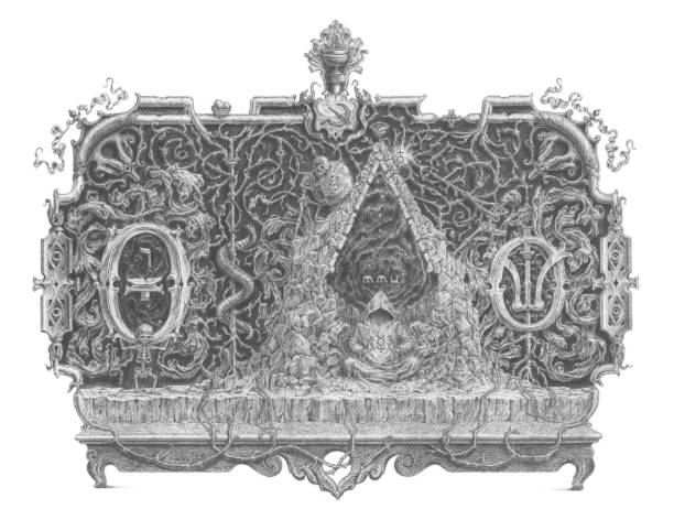 ilustraciones, imágenes clip art, dibujos animados e iconos de stock de el nombre de la rosa y sixpence - gnosis