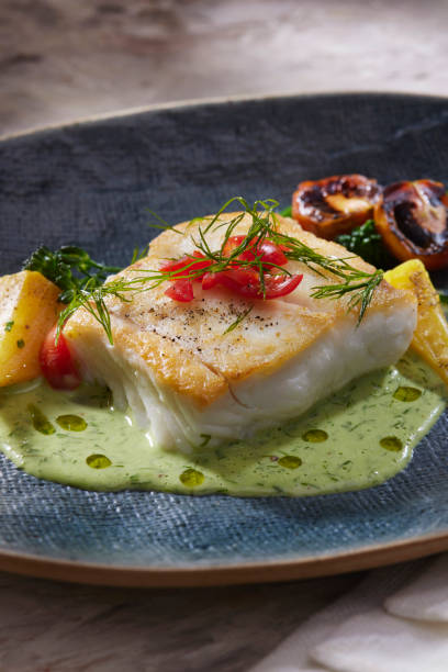 istock Pan Seared Halibut with a Dill and Buttermilk Sauce 1310931077