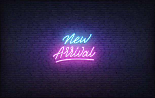istock New Arrival neon sign. Glowing neon lettering New Arrival template. 1310934997