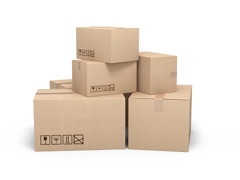 3d render Cardboard box (isolated on white and clipping path)