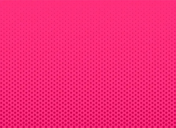 Vector illustration of Halftone pop art pattern. Comic pink background. Vector illustration.