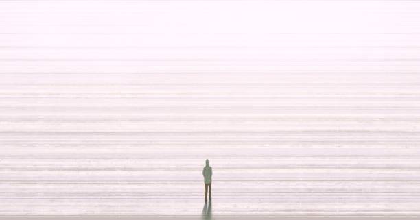 istock Surreal art, solitude lonely sadness and depression concept, conceptual art, man alone in the city, painting illustration 1310938256