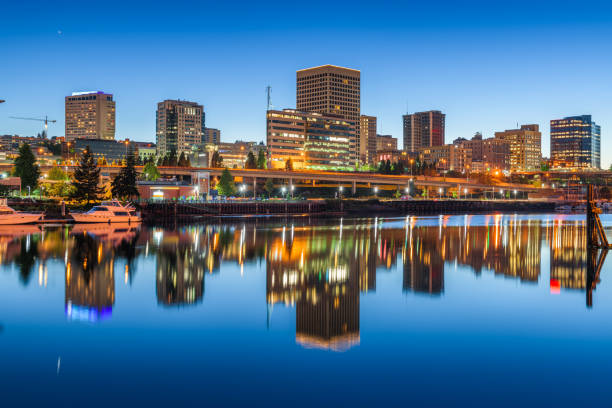 istock Tacoma, Washington, USA downtown skyline on Commencement Bay. 1310939530