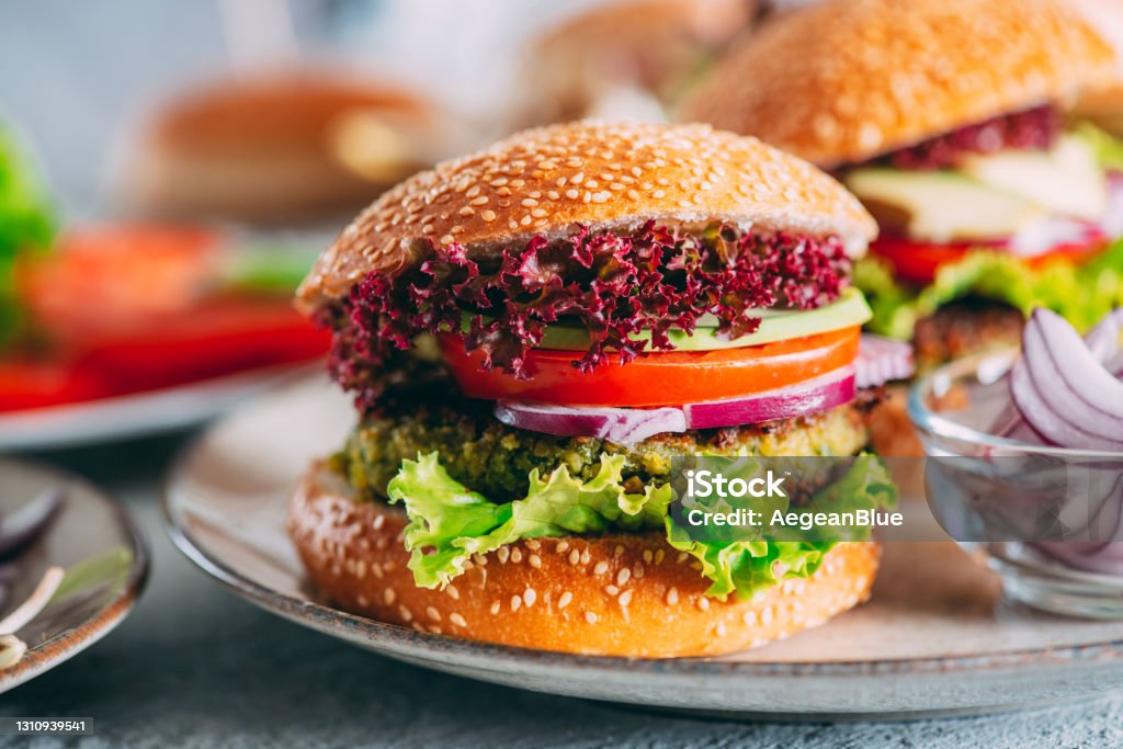 Veganer Burger - Lizenzfrei Burger Stock-Foto Veganer Burger - Lizenzfrei Burger Stock-Foto