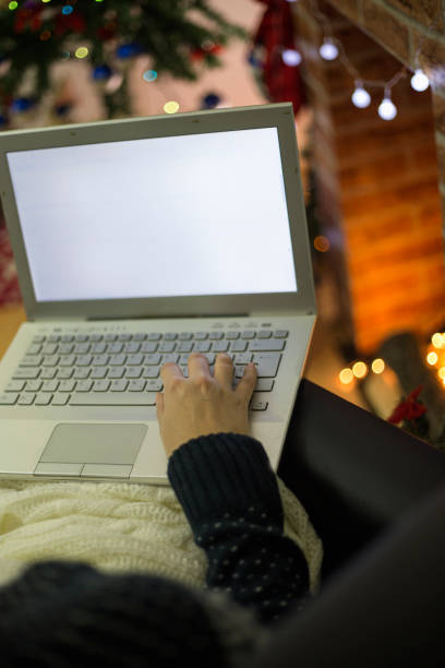 istock Girl using laptop by the fireplace 1310940290