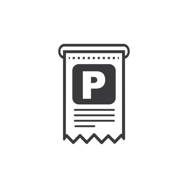 parkticket-symbol kann für web und handy verwendet werden. - parkvergehen strafzettel stock-grafiken, -clipart, -cartoons und -symbole